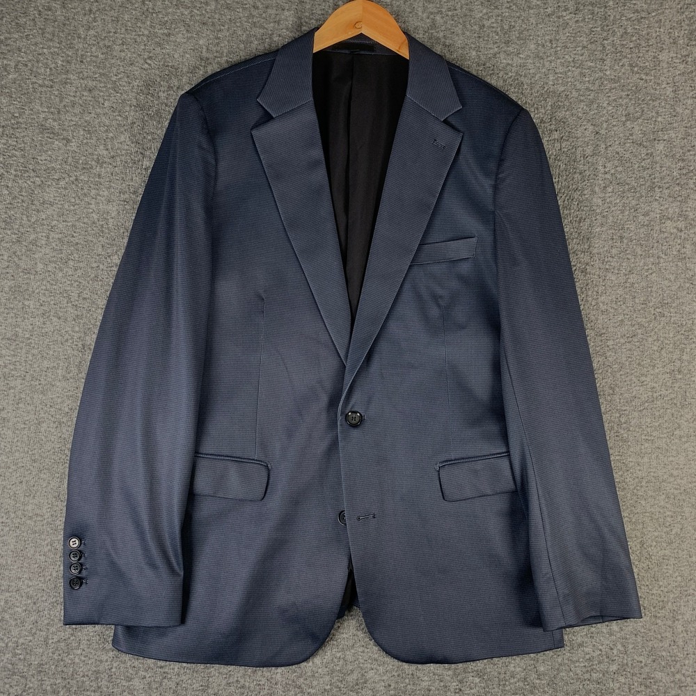 State & Liberty Blazer Jacket Men 46 Blue Performance Stretch Modern